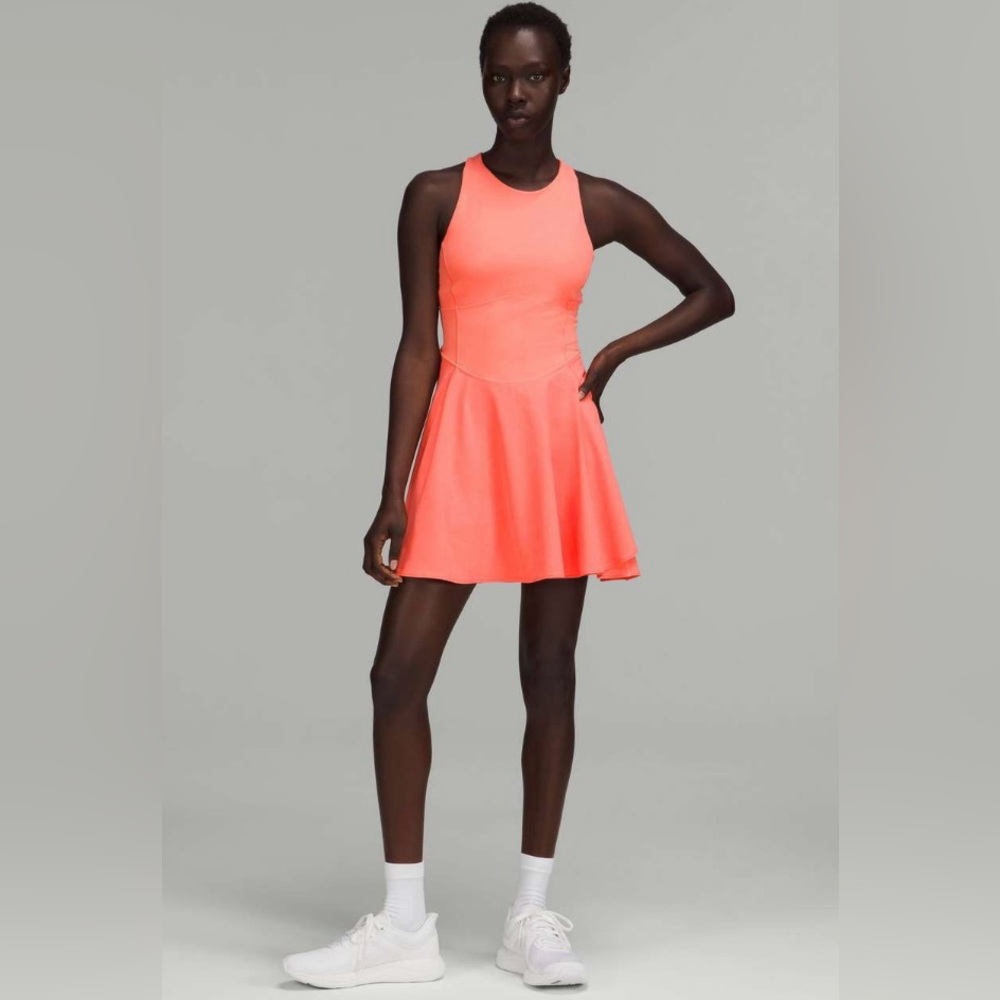 Lululemon Court Crush Dress Raspberry Cream Shorts underneath No Pads Size 8